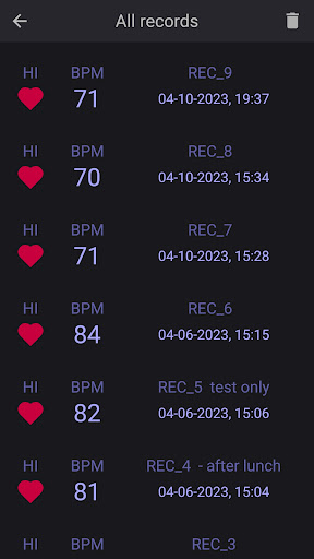Screenshot of Heart Rate