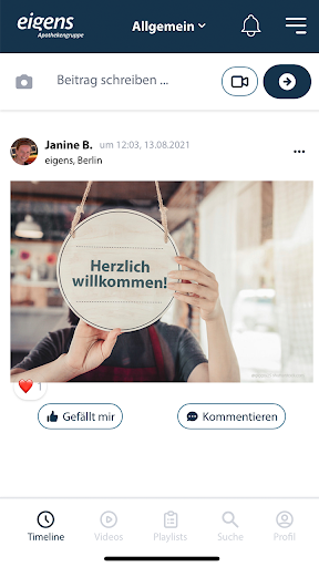 Android application eigens Community screenshort