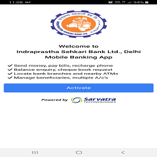 Android application INDRAPRASTHA MOBILE BANKING AP screenshort