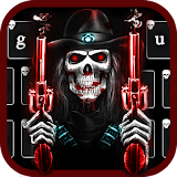 Blood Skull Fire Guns Keyboard Theme icon