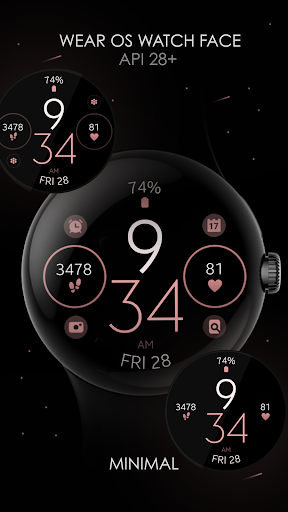 Android application Minimal Rose Gold 2 watch face screenshort