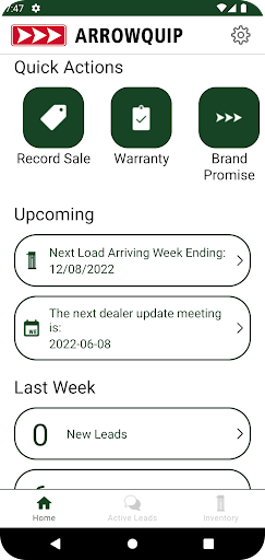 Android application Arrowquip Dealer Assist screenshort