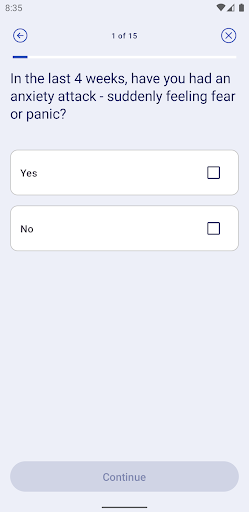 Panic Disorder Test Screen 2