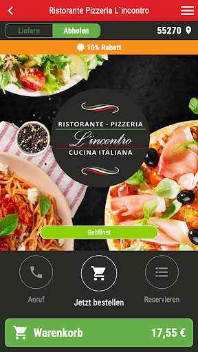 Android application Ristorante Pizzeria L`incontro screenshort