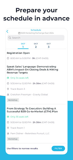 Screenshot of B2B Marketing Exchange Events