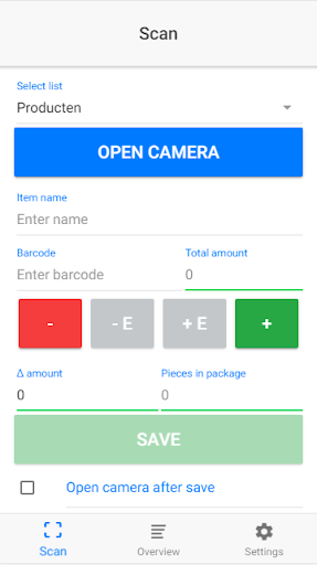 Android application SBA Scan screenshort