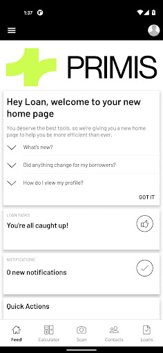Android application Primis Mortgage screenshort