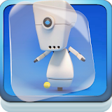 Cute Robot With a Ball Live WP icon