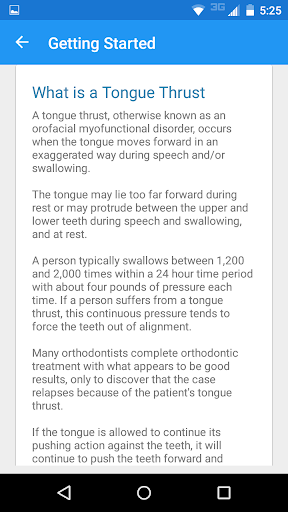 Tongue Thrust Therapy Screen 2