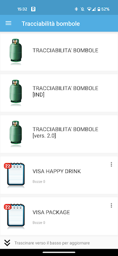 Android application Tracciabilità bombole screenshort