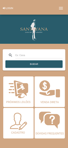 Android application Santayana Leilões screenshort