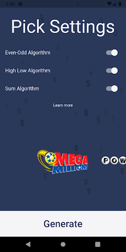 Android application Lotto AI Pick screenshort