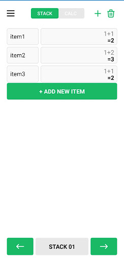 StackCalculatorApp Screen 2