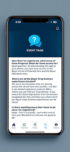 Bayer Events Screen 3