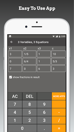 Screenshot of Linear Equation System Solver