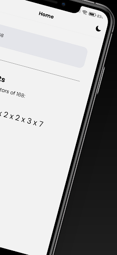 Prime Factorization Calculator Screen 2