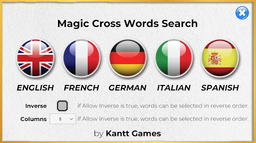 Android application Magic Cross Words Search screenshort