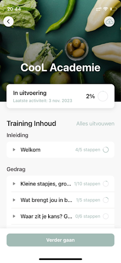 Android application Mijn Leefstijl Academie screenshort