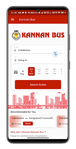 Kannan Bus -Online Bus Tickets Screen 2