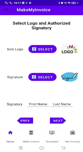 MakemyInvoice Screen 2