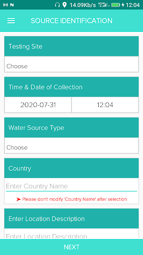 ASMS – Smart Water Quality App Screen 3