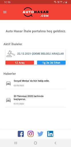 Auto Hasar Araç İhale Portalı Screen 2