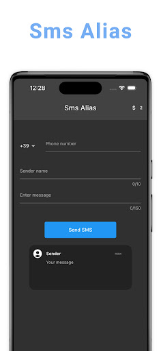Android application Sms Alias - Choose your name screenshort