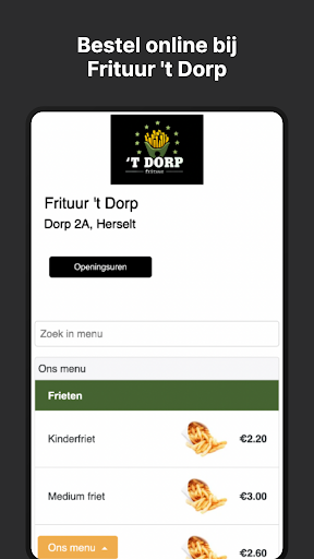 Android application Frituur 't Dorp screenshort