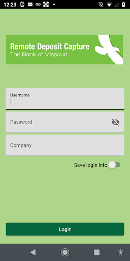 Android application Remote Deposit screenshort