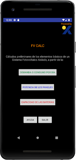 Android application FV Calc screenshort
