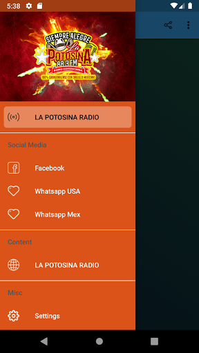 Android application LA POTOSINA RADIO screenshort