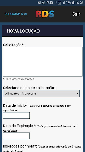 Locuções RDS Screen 2