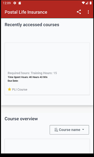 Android application PLI Mobile Training App screenshort