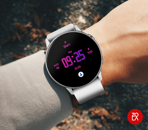 Pink Purple Modern Watch Face Screen 3
