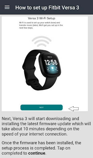 Android application Fitbit Versa 3 Guide screenshort