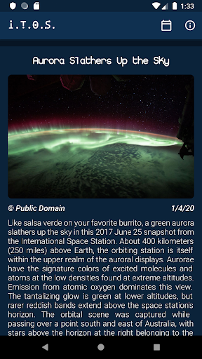 Android application ITOS screenshort