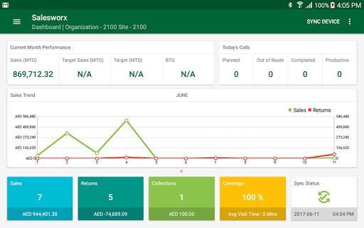 Android application SalesWorx - FSA screenshort