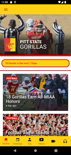 Android application Pitt State Gorillas screenshort