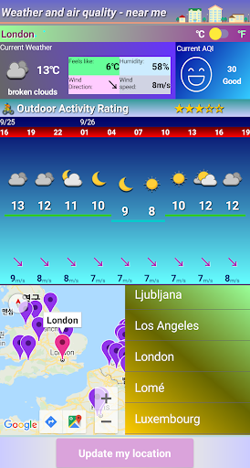 Weather & air quality near me Screen 2