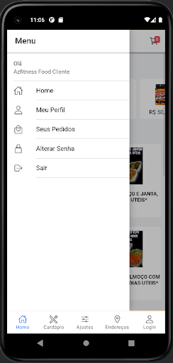 Android application AzfitnessFood screenshort
