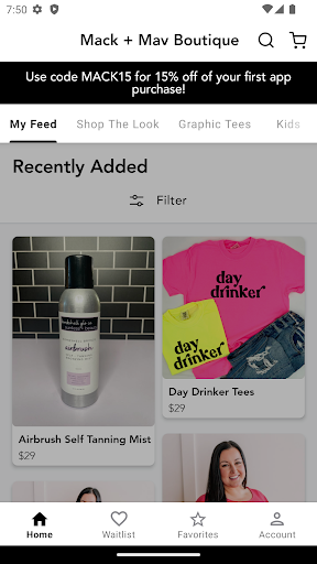 Android application Mack + Mav Boutique screenshort