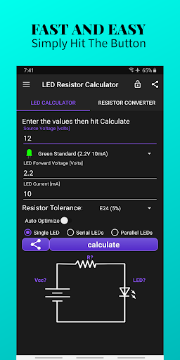Android application LED Resistor Calculator & SMD screenshort