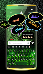 Green Light Keyboard Wallpaper