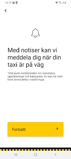 Android application Taxi Göteborg screenshort