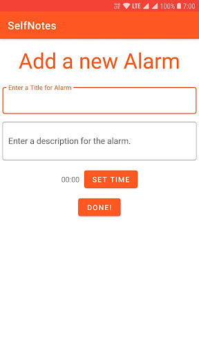 SelfNotes : Alarm & Routine Screen 3
