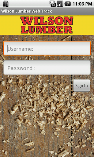 Android application Wilson Lumber Web Track screenshort