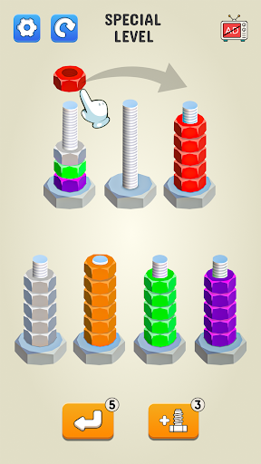 Android application Screw Sort: Nuts and Bolts screenshort