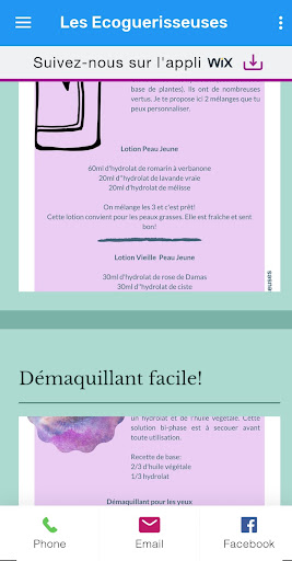 Android application Ecoguérisseuses screenshort