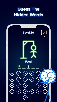 Hangman Glow Word Puzzle Games - Screenshot 2
