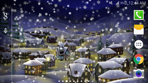 Android application Snow Night City wallpaper PRO screenshort